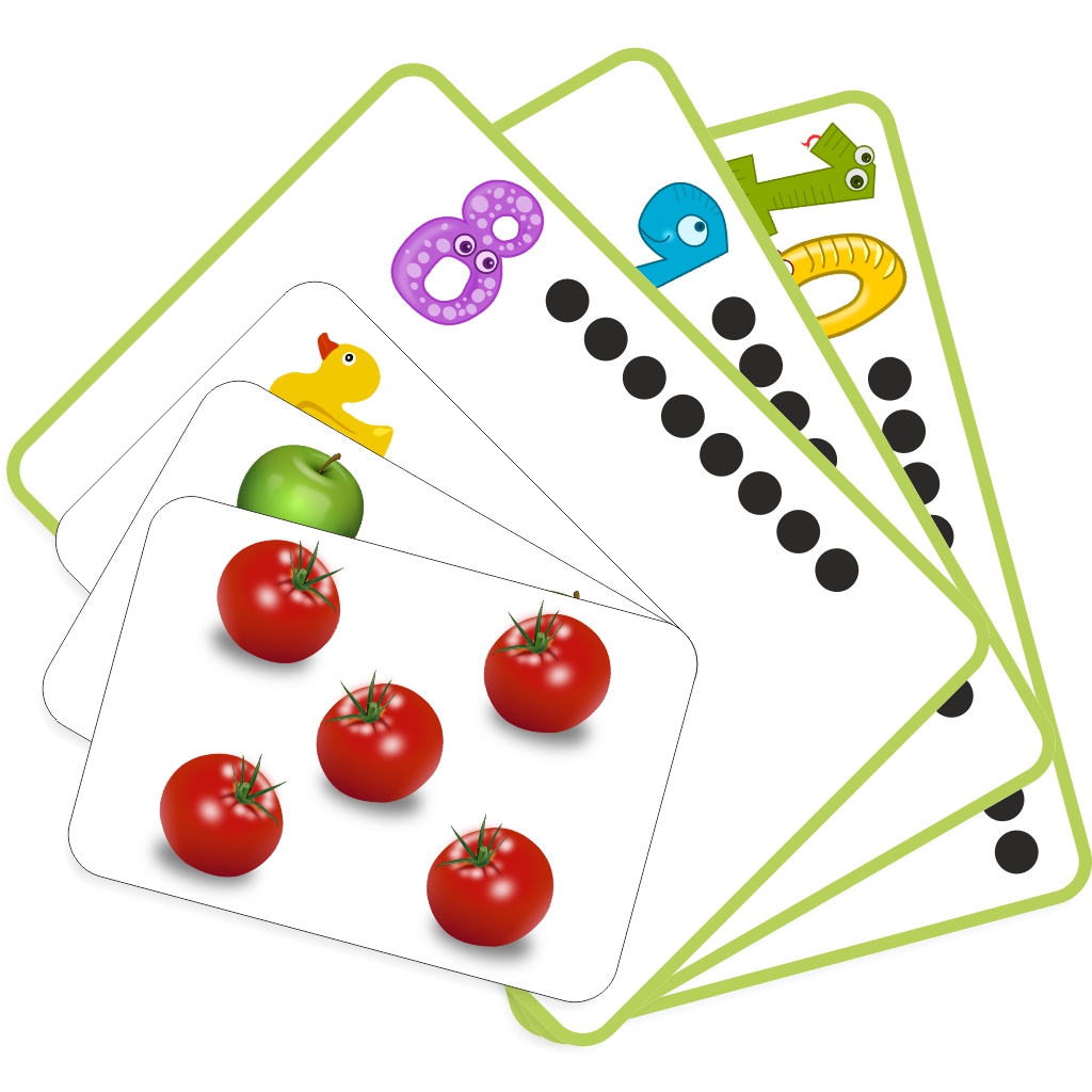 Počítání do 10 | Přiřazovací karty | Ukázka základních a obrázkových karet