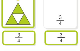 Zlomek jako část z celku | Přiřazovací karty | Ukázka autokorekce (rub karty – správné řešení)