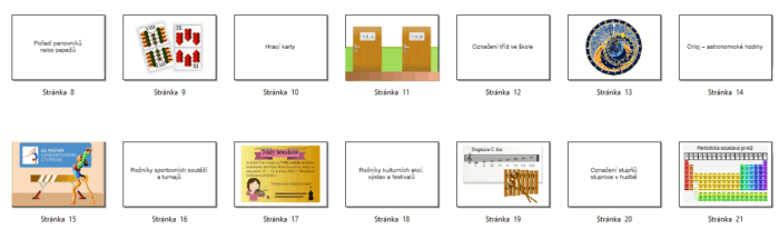 Římská čísla | Přiřazovací karty | Karty s příkladem použití římských čísel - ukázka