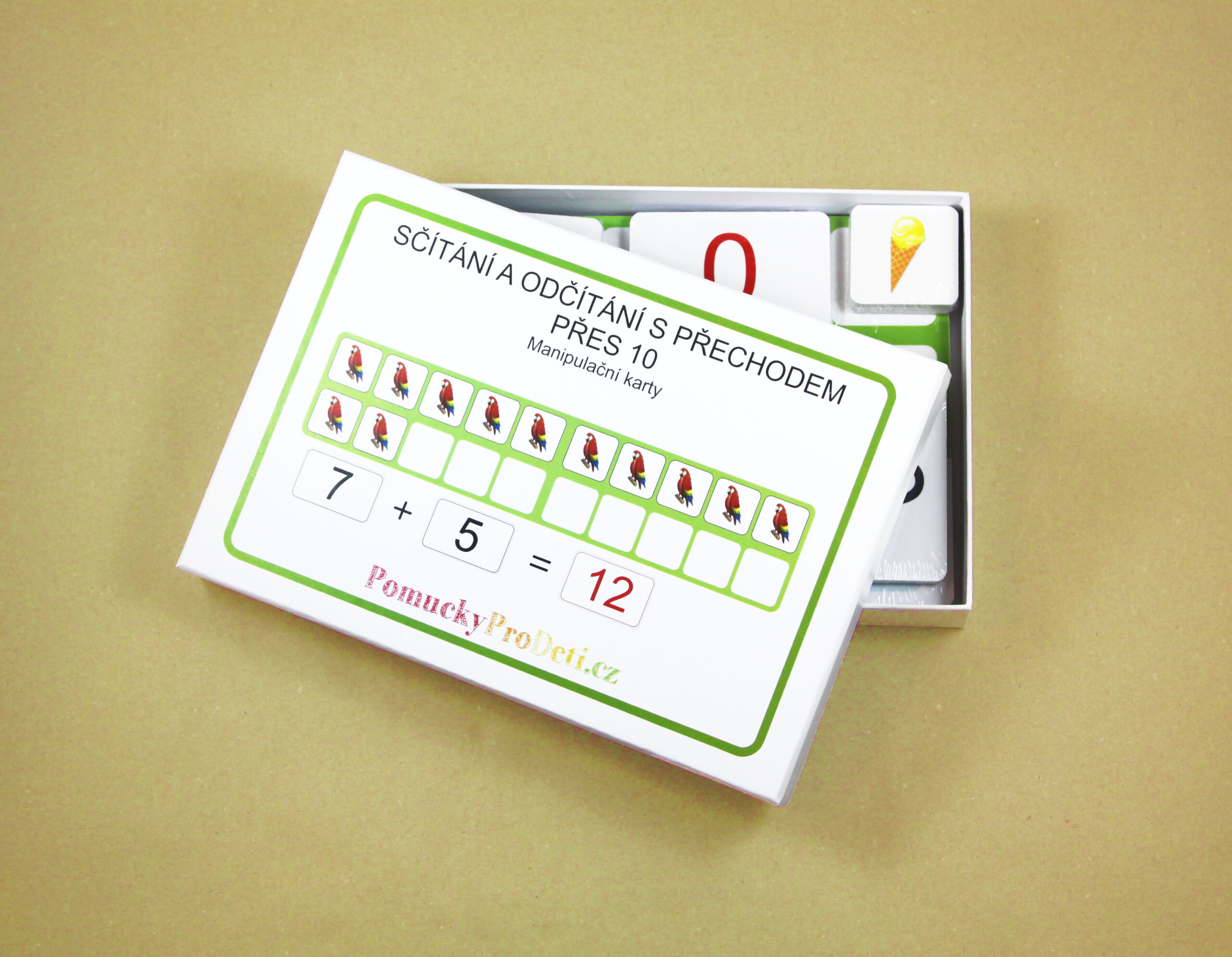 Sčítání a odčítání s přechodem přes 10 | 348 manipulačních karet