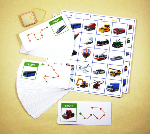 Orientace v prostoru – Kroková hra 2 | dva herní plány + 70 karet se zadáním + 16 orientačních značek